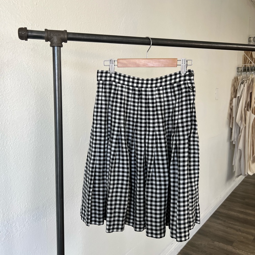 Vintage gap gingham pleated skirt